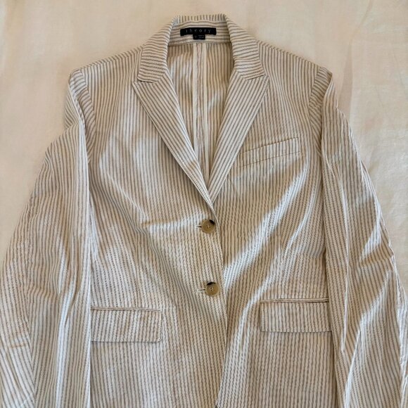 Theory Striped Linen Blazer - Picture 1 of 4